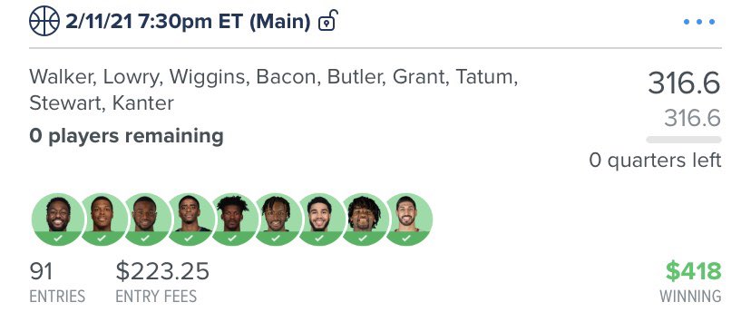AxisDFS's tweet photo. #AxisDFS is COOKING right now 👀🔥

#AxisNBA : @DenverCityMike is automatic at putting out lineups that win big money for our subscribers. 👀
Both Axis Optimal and DCM Main were winners last night. 🔥

Follow the money, join us today 😈 https://t.co/1IbhJ6YxkS
