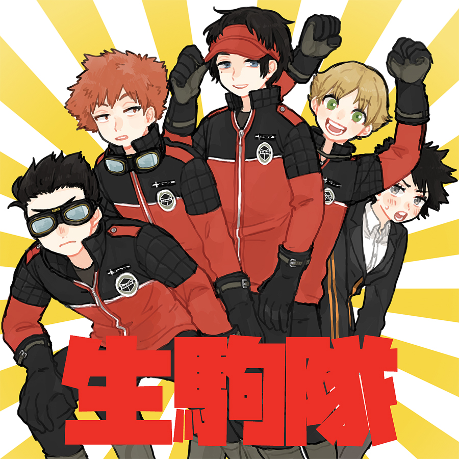 goggles black hair jacket gloves multiple boys red headwear visor cap  illustration images