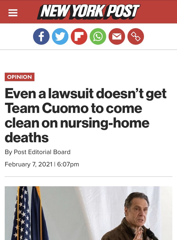 And I should’ve included the great work that NY Post did in holding Cuomo’s feet to the fire, both from their reporters and from their editorial board. Here are just a couple of examples.