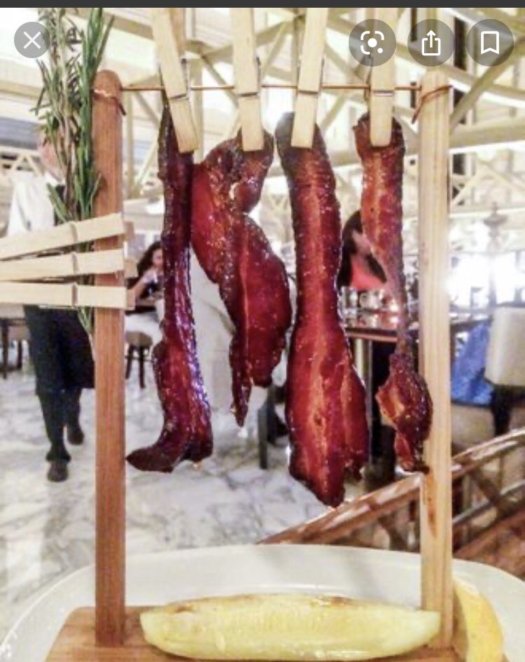 caslernoel's tweet photo. If feel like the bacon appetizer at Trump’s DC Hotel should have been introduced as evidence. https://t.co/BMCmEZ8r1O