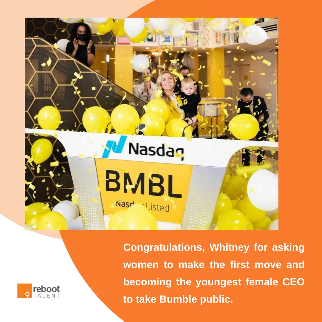 Congratulations, @WhitWolfeHerd and @bumble these are exciting times to be a woman in leadership roles. #womenleaders  #BumbleIPO #makethefirstmove