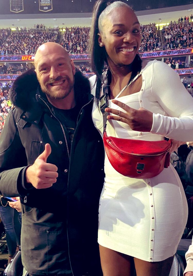 📸 The reigning Heavyweight World Champion @Tyson_Fury and reigning Middleweight World Champion @Claressashields pictured together at UFC245, back in January 2020.

#LinealChampions