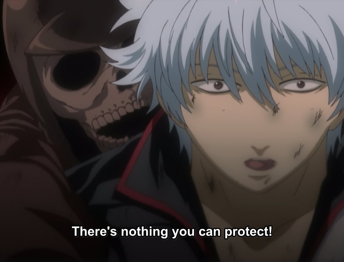 In Gintoki's case, at first we saw him being more distant and not wanting to involve himself with others beyond his duty. After the events of his youth, he falls in a state of depression and detachment from the world. He is afraid of creating bonds.