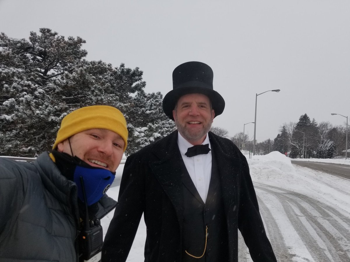 Happy Birthday to Abe Lincoln.  Although it was cold, he was all about greeting our FLW students and families this morning!  Thanks Mr. Bur!   #wawmproud <a href="/FLWWILDCATS/">FLW School</a> #anythingforkids