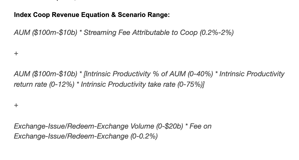4/Outside of streaming fees, there are other potential revenue sources for  $INDEXvia  @SetProtocol, the Coop can charge performance or entry/exit fees on mint/redeem volumeEventually, they will actively manage the underlying assets in their products (intrinsic productivity)