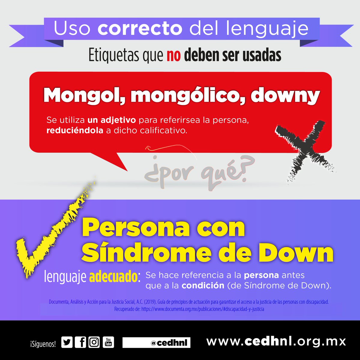 CEDHNL's tweet photo. Utilizar un adjetivo para referirse a una persona es reducirla  a ese calificativo. 

No uses etiquetas. 

Respetemos la dignidad humana. 

Más información 
https://t.co/6T6L6Bmvvr https://t.co/GZITkBi3Mt