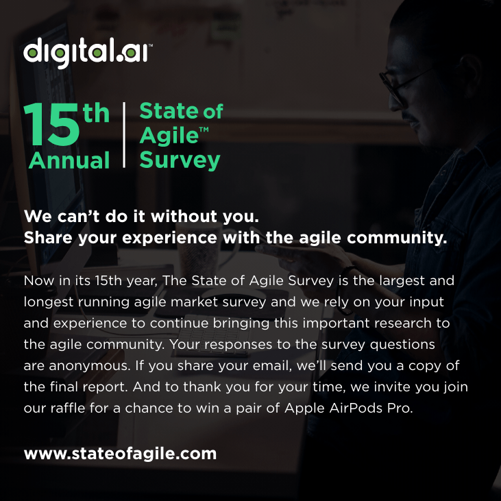 15th Annual State of Agile Survey- 2020-21 | QuestionPro Survey buff.ly/374Pa51