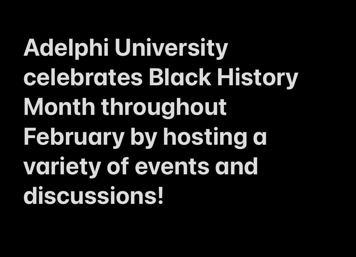 AdelphiNutriti1's tweet image. ✨Visit adelphi.edu/black-history-… to stay up to date with upcoming events throughout the month!✨
#adelphiuniversity #adelphinutrition