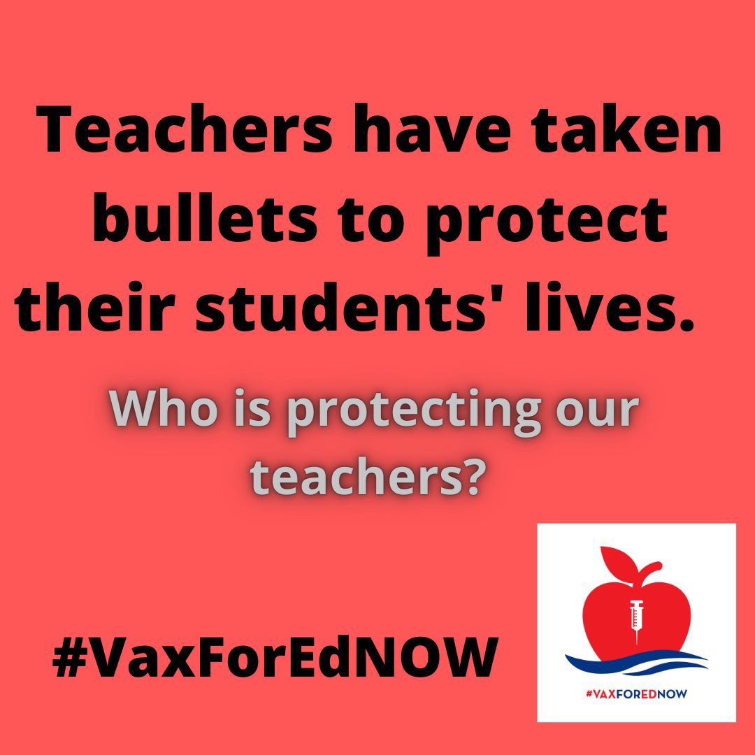MikeVickNews's tweet photo. Why should we not prioritize vaccines for front-line workers like teachers?
In the debate over reopening the schools, I haven’t heard many folks promoting #VaxForEdNOW.
Make it happen! Our children and our teachers deserve safe, healthy schools.
#RedForEd #COVID19 https://t.co/KaqiBFhhqa