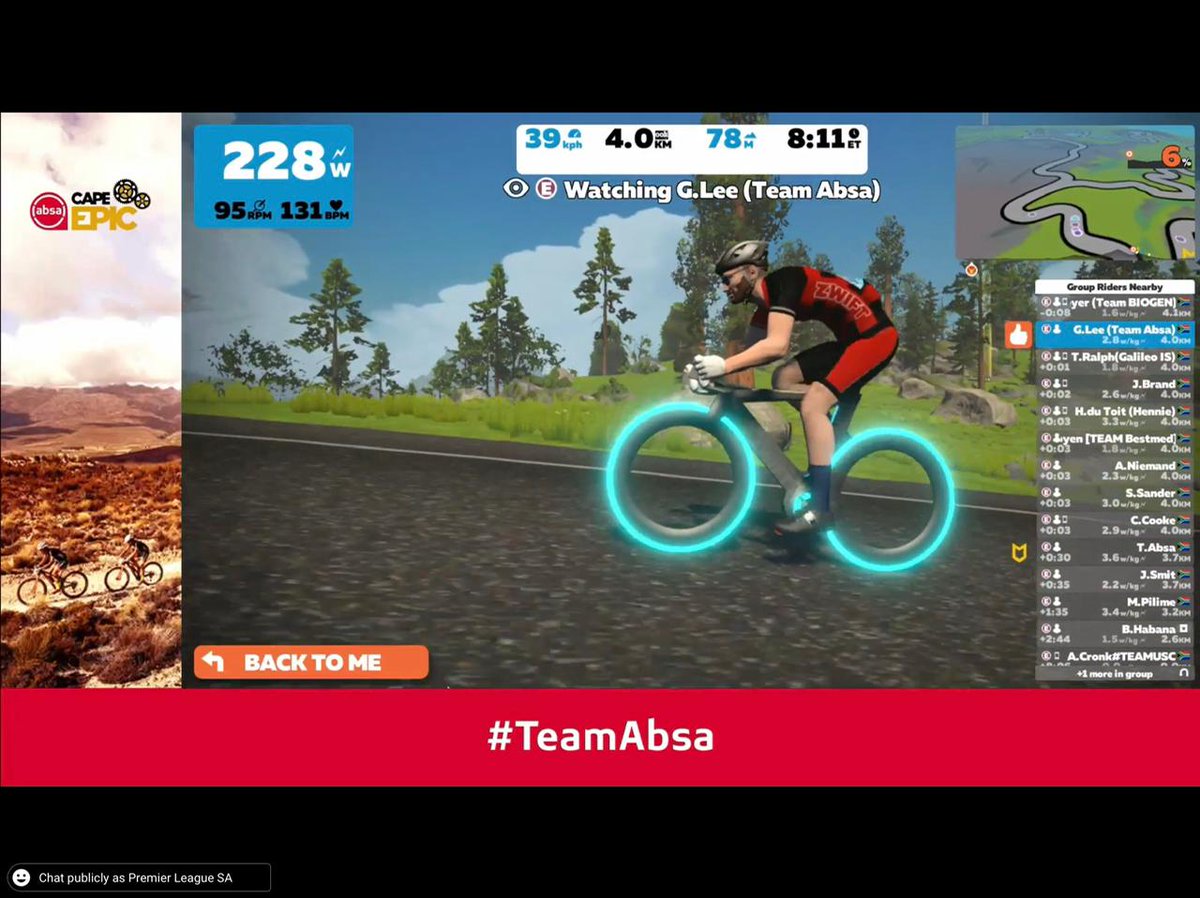 PlaymakersZA's tweet photo. Wrapping up a busy week with the 3rd @AbsaSouthAfrica #TeamAbsa Online ride.

The virtual ride was joined by 4 legendary Springbok players of our time in preparation for the 2021 @AbsaCapeEpic.

#TeamGoals 🙌 https://t.co/UNj1wD0HIo