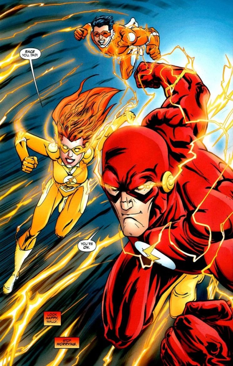 Wally West - The FlashThe nephew of Barry & Iris, Wally was the sidekick of Barry as Kid Flash until the Death of Barry. Wally took up the mantle and became the 3rd Flash. He was the mentor of Bart Allen, husband of Linda Park, father of Jai & Irey, and a Justice League Member.