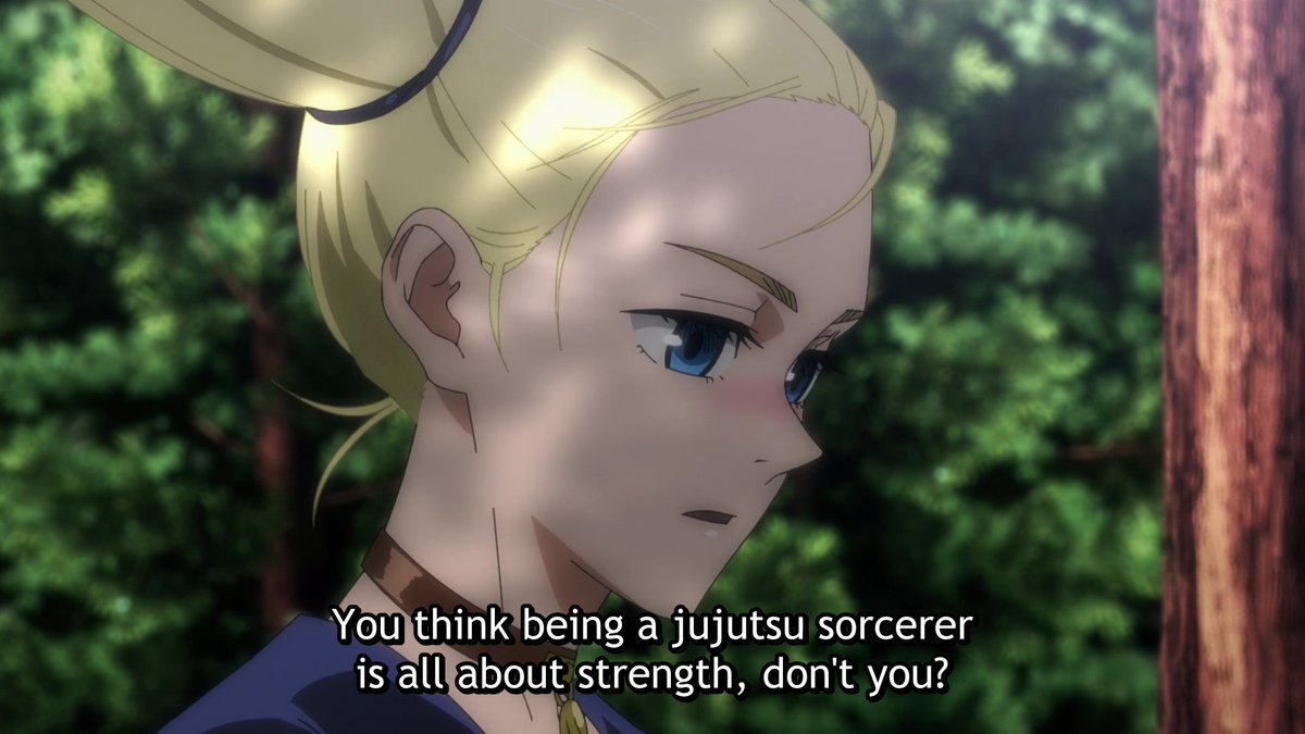 Nobara is of the opinion that being a jujutsu sorcerer is all about strength, she doesn't think there shouldn't be a difference between sexes, staying true to her character.She believes everyone should be judged based on their abilities to accomplish the tasks they're handed