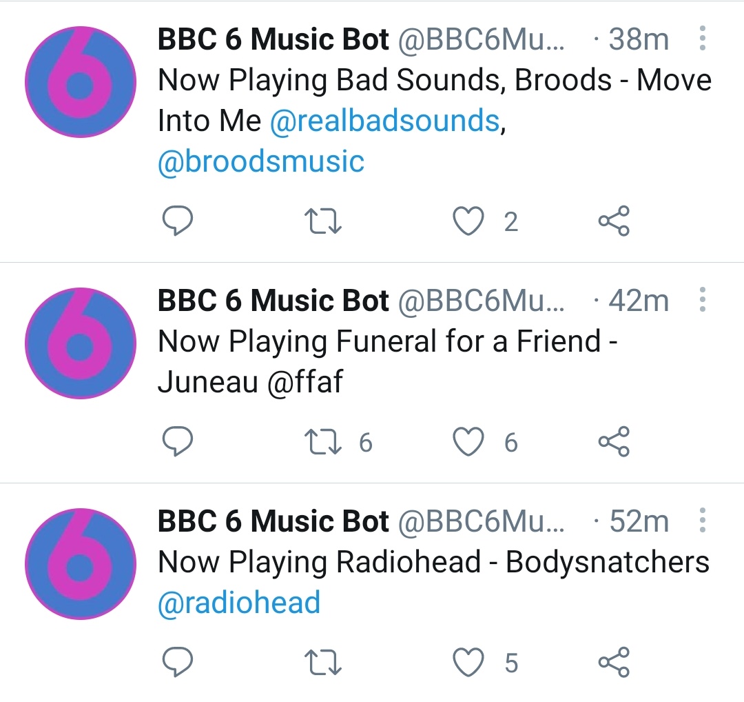 Thanks so much @shaunwkeaveny for supporting us on <a href="/BBC6Music/">BBC Radio 6 Music</a> this week and also inadvertently curating my dream tour lineup <a href="/ffaf_official/">Funeral For A Friend</a> <a href="/radiohead/">Radiohead</a>