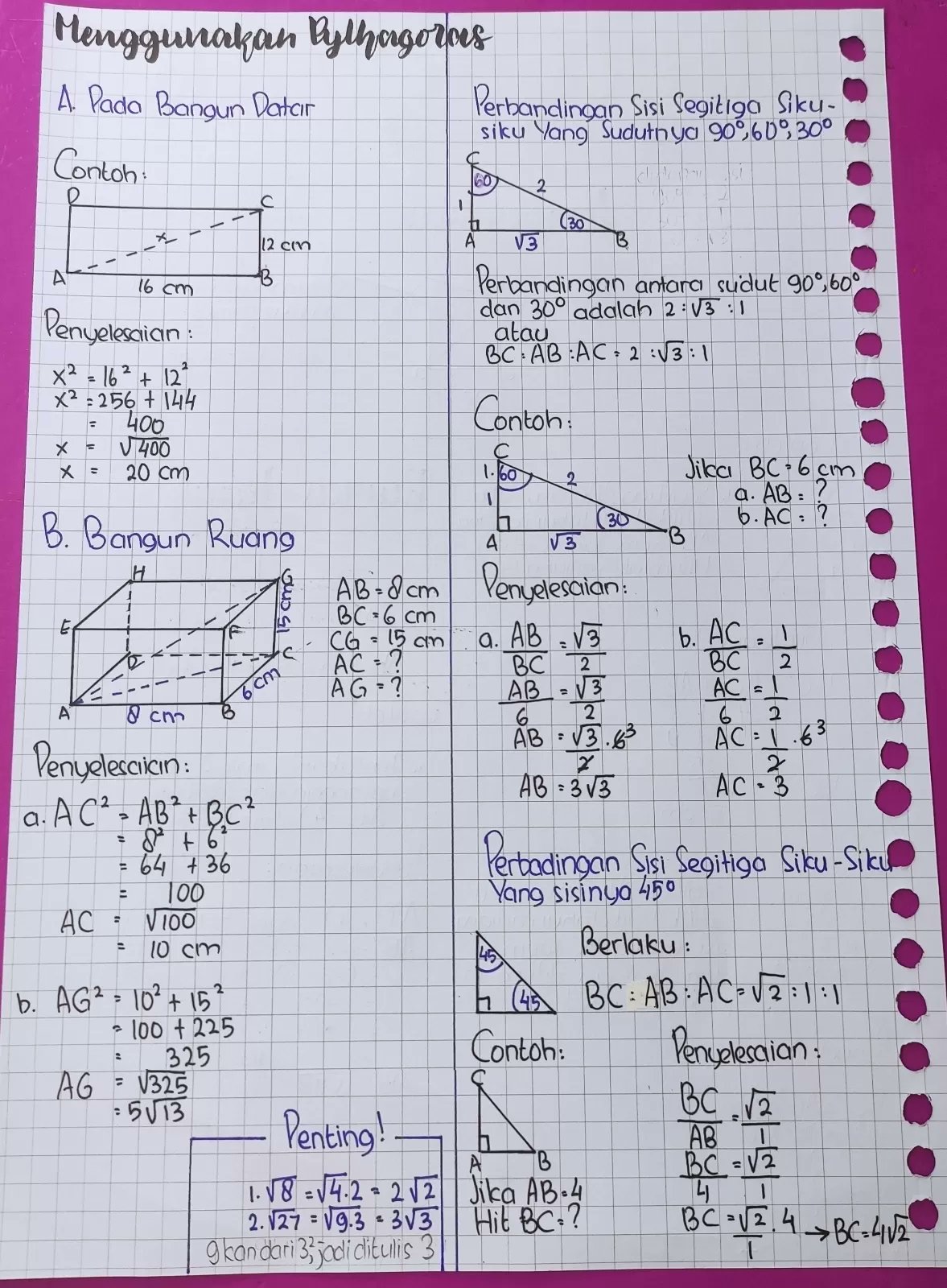 Rangkuman materi pola bilangan kelas 8