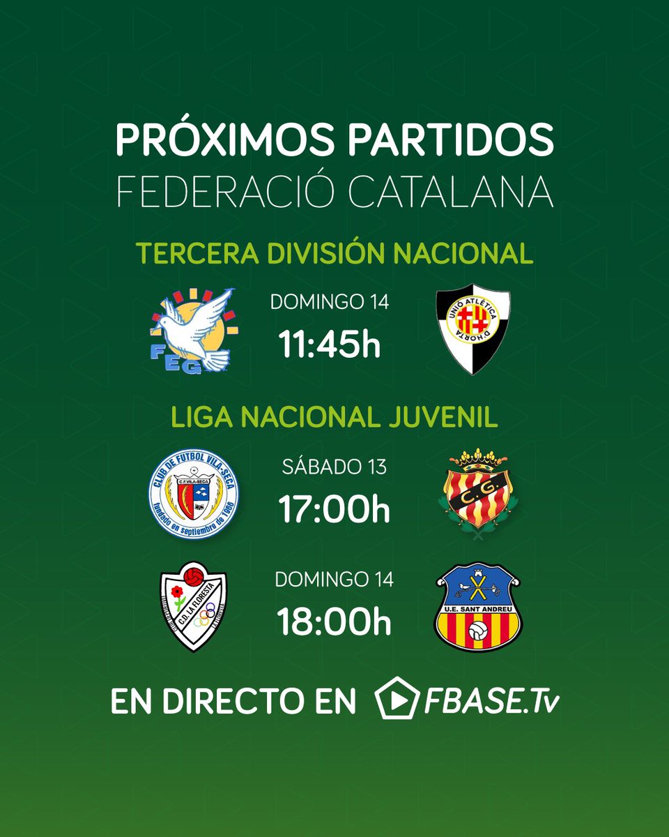 FBASETv's tweet photo. Catalana, Andorrana y Valenciana 🙌 3 federaciones este fin de semana en https://t.co/GCRuv7TfJ1. Todo en directo 🤙 #FBASETv @FundacioGrama @vilaseca1966 @NASTICTARRAGONA @uesantandreu @interescaldes @fcsantacoloma @uesantjulia @TBlanquesCF https://t.co/c1vFaiaIoT