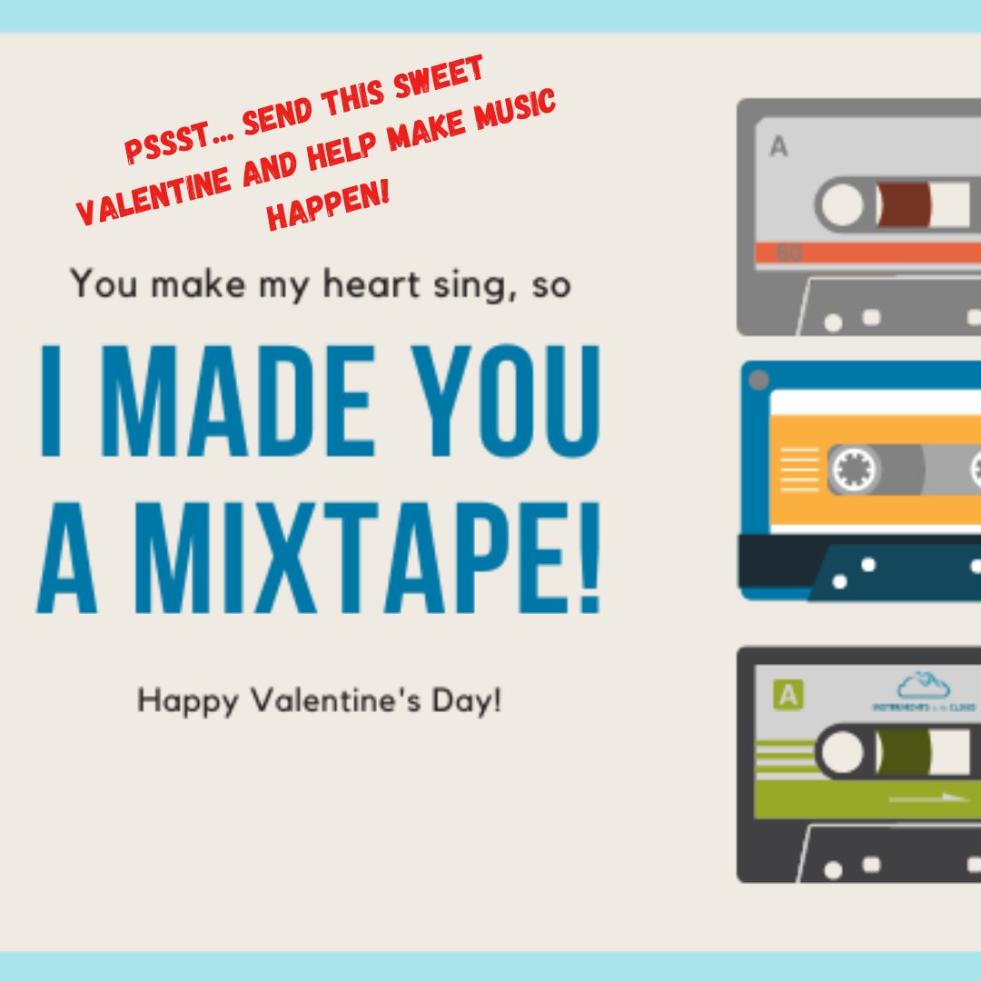 InstruCloud's tweet photo. Send a little love this Valentine's Day and help make music happen! Through Sunday, 2/14, make a donation of $1 or more to send a sweet digital Valentine's Day card to all the lovelies on your list. 
https://t.co/O8XHAw9fMa
#music #valentinesday2021 #Galentines #musicmatters https://t.co/M3LATwb0xW