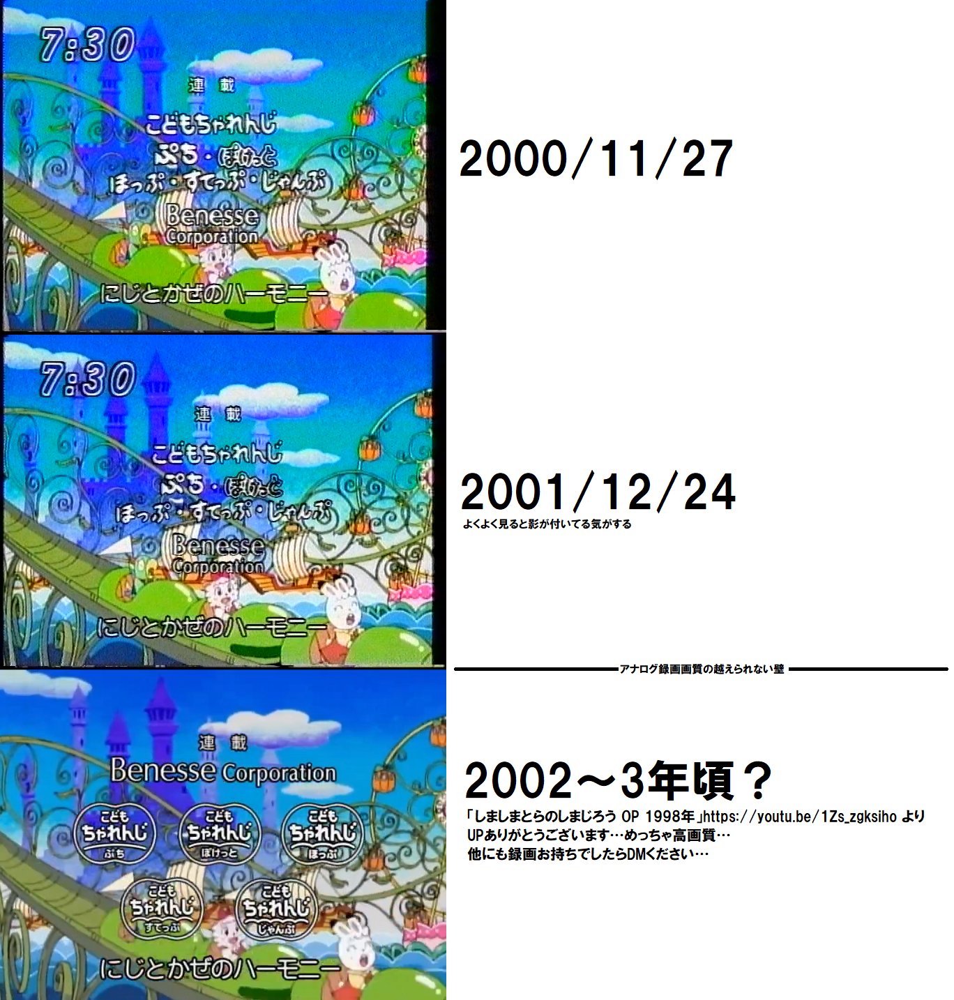 はっひー 99 11 22 しましまとらのしまじろう 301話 子供たちの冬じたく 00 11 27再放送 秘密基地を何かで覆って冬支度をするお話 温かみのあるセル画時代 一悶着あって最初はしまじろうのせいにしながらも 事情を知って ごめんなさい ありがとう