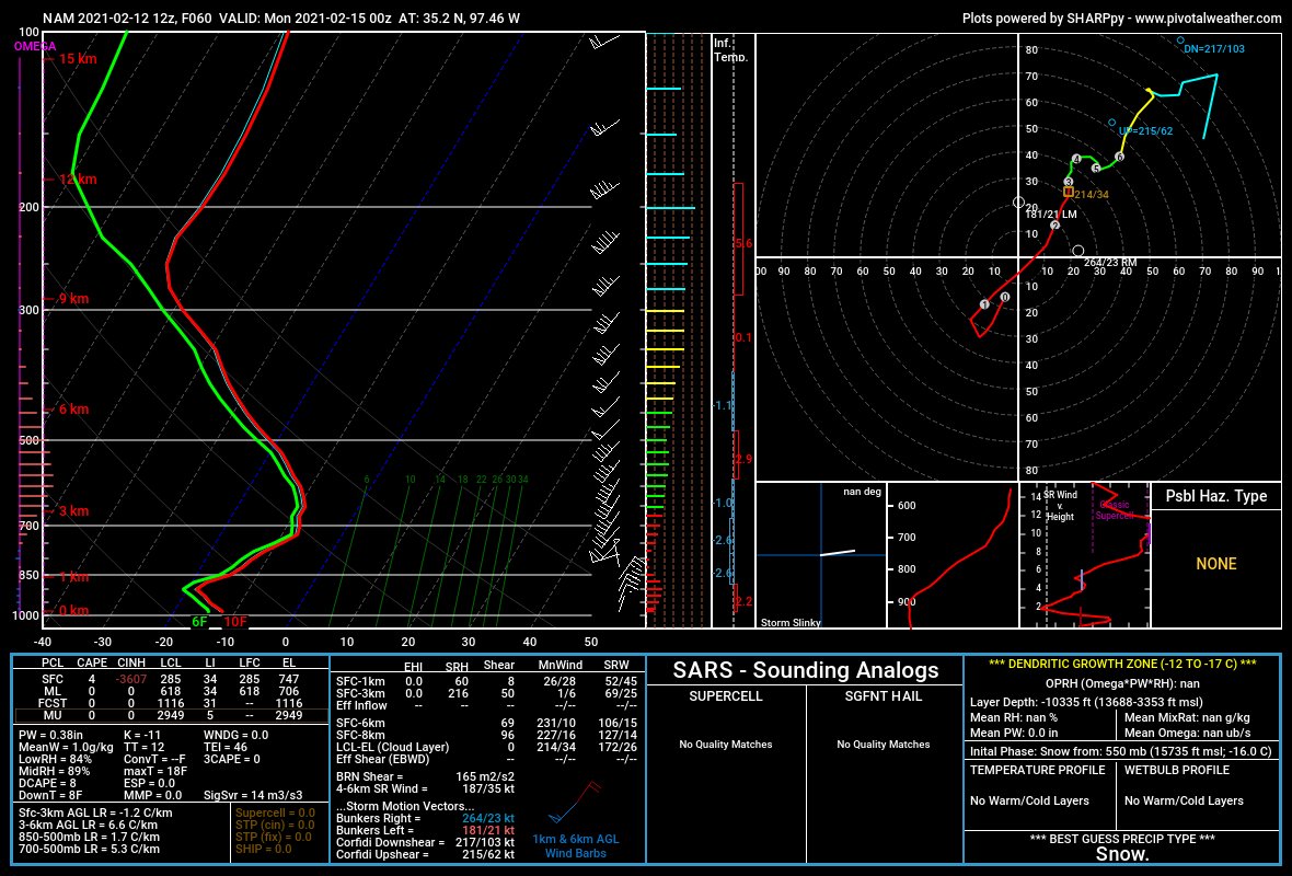 Forecast soundings on the GFS and NAM notably depict rather straight hodographs - although there's an abrupt shift from northerly/northeasterly surface winds to southwesterly aloft, I don't know if this is the old "180 degrees of veering" showing warm advection.