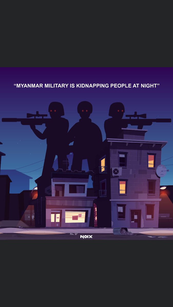 #HappeningNow .Simce 10:30pm Burma Local time on 12 February 2021.Military is arresting people nation-wide.We (Burmese)couldn't sleep at night even for 5minutes.#WhatIsHappeningInMyanmar #myanmarmilitarycoup #RejectTheMilitary