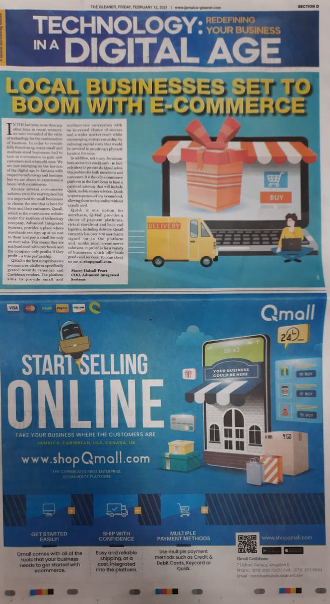 shopQmall's tweet image. Don't miss our article in today's @JamaicaGleaner