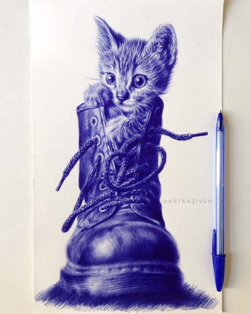 🖌 Cute artwork by @artkaziveh 🐱 💬 What do you think? 🙏🏼 Please don’t forget to #follow, #like, #comment and share it with your friends!❤️! #️⃣ #artistsnartlovers #globalart #artplace #art #artists #artlovers #draw #drawing #pendrawing #artwork #cat #catlovers #animallovers