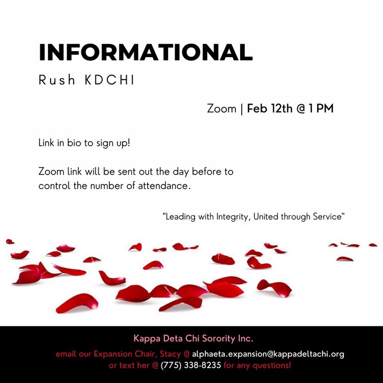 Missed our first informational? Join us today for round 2 <a href="/1pm/">໊</a> on Zoom!
.
.
.
#WillYouAcceptThisRose #KappaDeltaChi #Rush2021