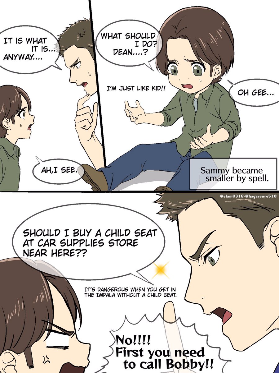 "Small Sammy"

Repost:
Maybe the spell was by Rowena...🧝‍♀️✨✨

#supernatural #spn #SPNFamily #DeanWinchester #SamWinchester #JensenAckles #JaredPadalecki #j2 