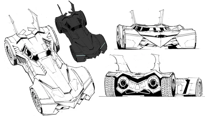 Some concept sketches of the Batmobile done for the Legends of the Dark Knight story with @Steph_Smash, @TBonvillain &amp; Dave Wielgosz 