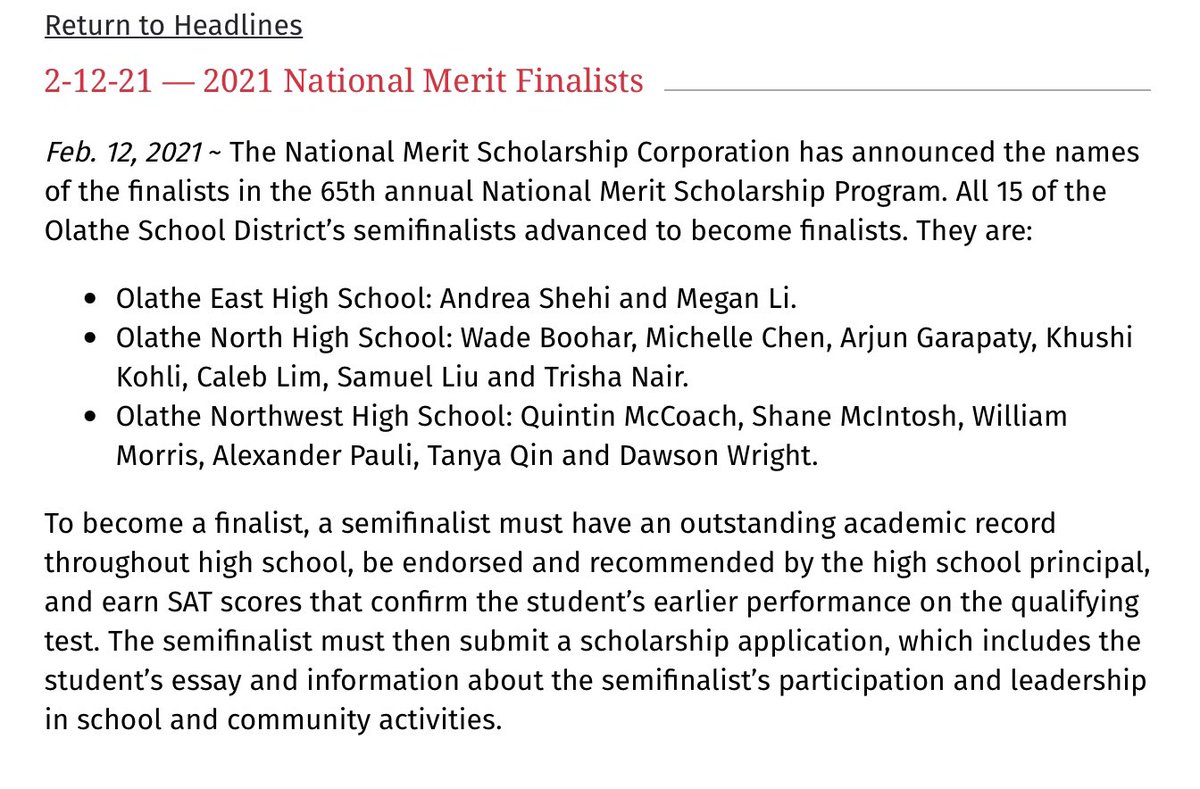 It is always a treasure to see former students excel in what they do!  Congratulations to Samuel Liu and Trisha Nair, former Bentwood BlueJays doing what they do best! XOXO
#NationalMeritFInalists #ForeverBlueJays