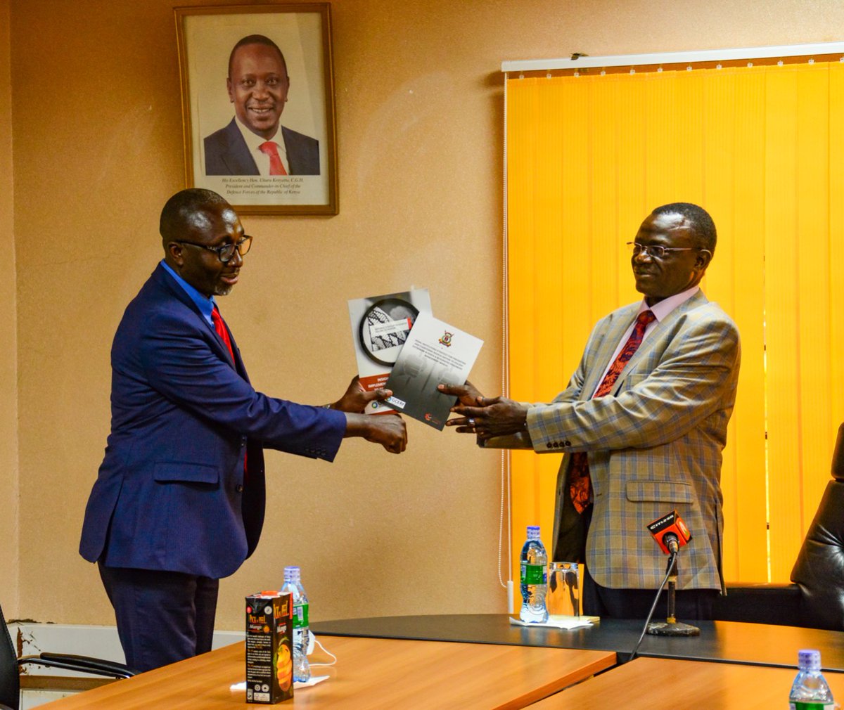 CSMechanism's tweet photo. Today, Deputy Director,NCTC, Mr. Opondo received two knowledge documents from; Mr. Eric Mukoya &amp; Agnes Ndisa from Legal Resource Foundation ( @lrf_ke ) who presented the books produced through the funding of @theGCERF https://t.co/IRspbfd8X4