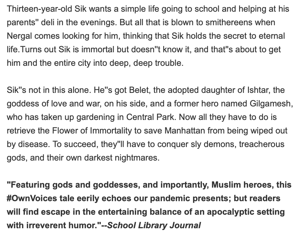 CITY OF THE PLAGUE GOD by Sarwat Chadda  @sarwatchadda(MG Fantasy, out January 12 with  @rickriordan)  https://amzn.to/3ozActS&nbsp;