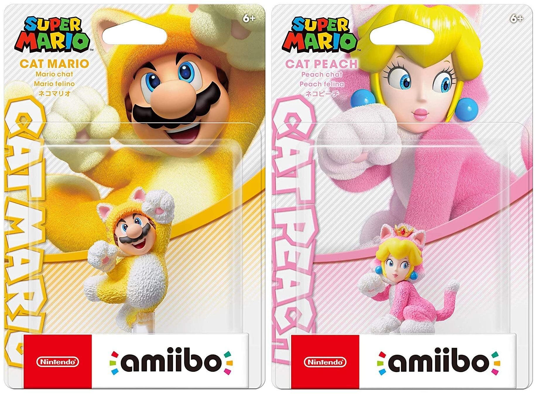 cat mario and cat peach amiibo double pack