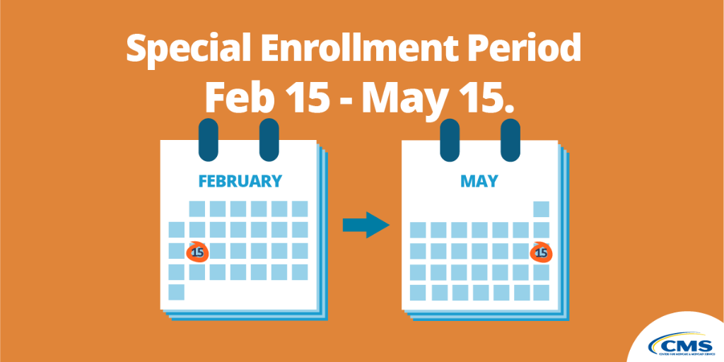 CMSGov's tweet photo. In accordance w/ the Executive Order, CMS is announcing the Special Enrollment Period (SEP) for the Federal Health Insurance Marketplace begins on Mon, Feb 15 & will continue through Sat, May 15 at https://t.co/GtDjzz5mCF. https://t.co/hESN9u1gU4 #MarketplaceSEP https://t.co/r2cPQm2o4K