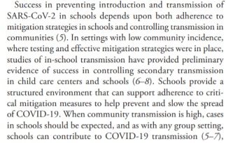 Keep in mind that CDC notes that once infection rates reach 10 percent of higher, mitigation will not be successful because, well, you must bring down community spread. Also, CDC admits that youth are less-likely than adults to be tested for COVID. For reasons.