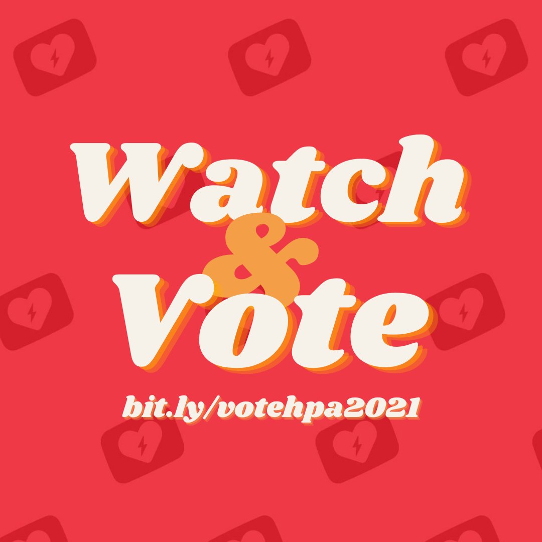 red background with hearts and lightning bolts and text that reads "watch and vote bit.ly/votehpa2021"