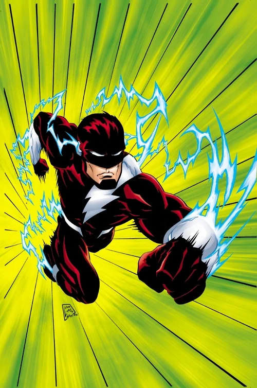 Walter West - Dark FlashHe lived mostly the same life as Wally, only in his timeline he wasn’t able to save Linda Park from her death at the hands of Kobra. Driven mad, he was eventually brought back by an encounter with the main timeline’s Wally and Linda.