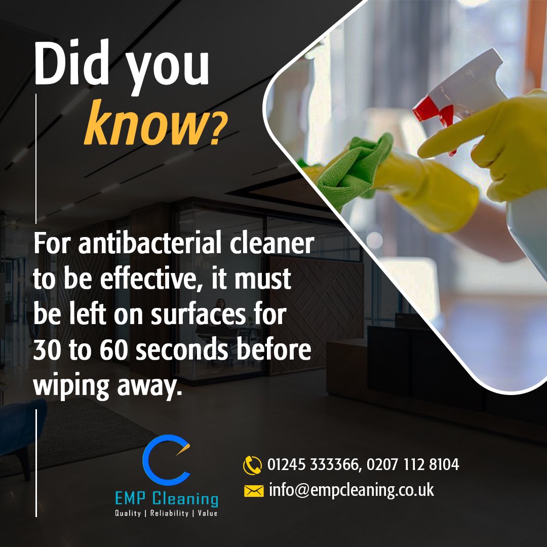 EMP_Facility's tweet photo. Check out the following link to learn how to use antibacterial cleaners properly with EMP Cleaning Services. 

https://t.co/Az5Ia3feFT

#EMPCleaningServices #CleaningCompaniesUK #DisinfectantService #AntibacterialCleaners #CommercialCleaningUK #DeepCleaning #BestCleanerInTown https://t.co/635ppaRN7V
