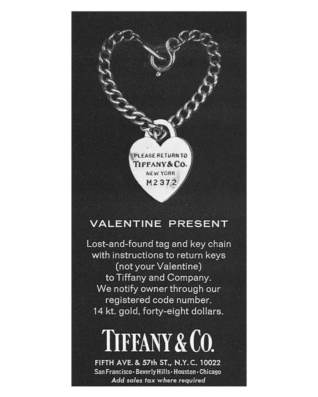 Tiffany & Co. on X: "The Return to Tiffany® key ring debuted in 1969. Each  one sold was assigned a serial number and registered so that if lost, it  could be returned