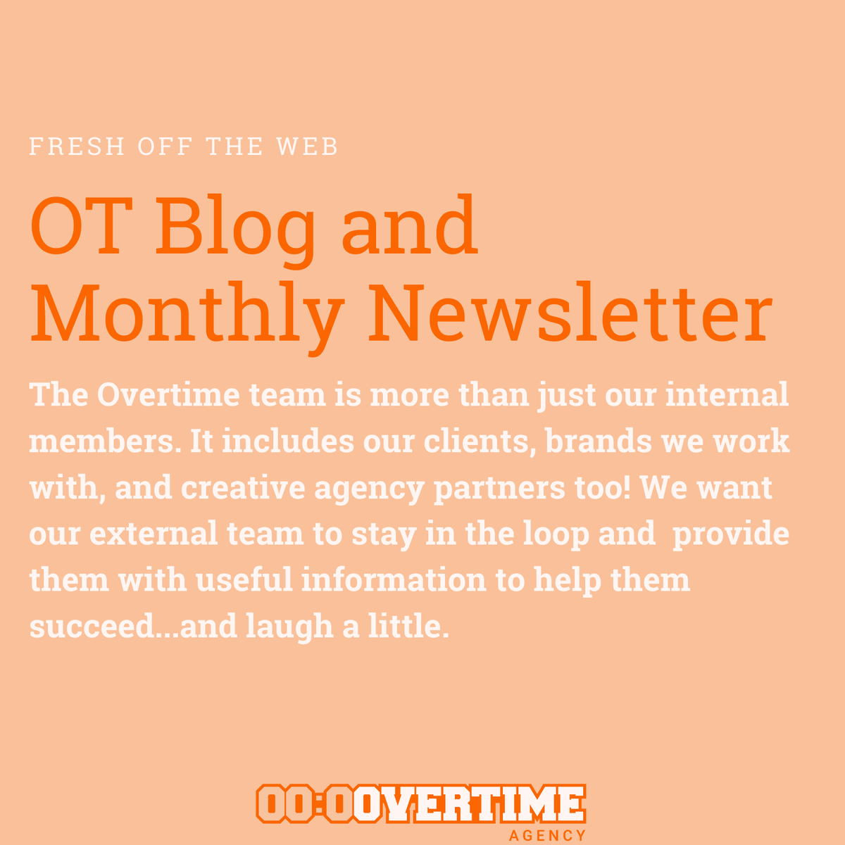 OTDigitalAgency's tweet photo. Join in on the OT fun by checking out our new blog and subscribing to our monthly newsletter! #team
Subscribe here: https://t.co/QkFMsxQnpJ
#OTblog #Overtime #blog #newsletter #webdevelopment #webdesign #site #businessowners #creativeagencies https://t.co/piuKvruVVG