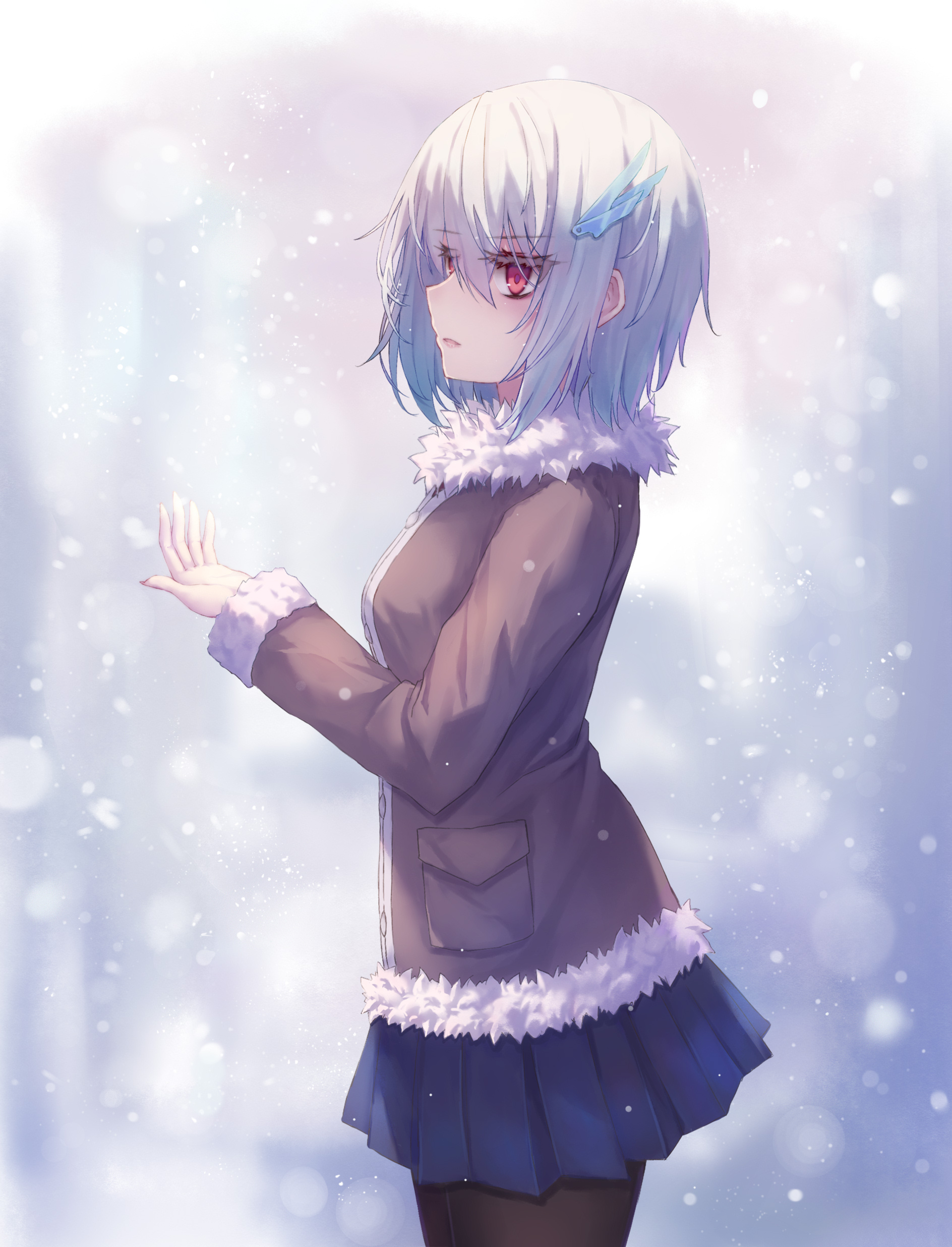 Twitter 上的 黒羽kurohane 雪 女の子イラスト Jk 雪 T Co f3yddo4m Twitter