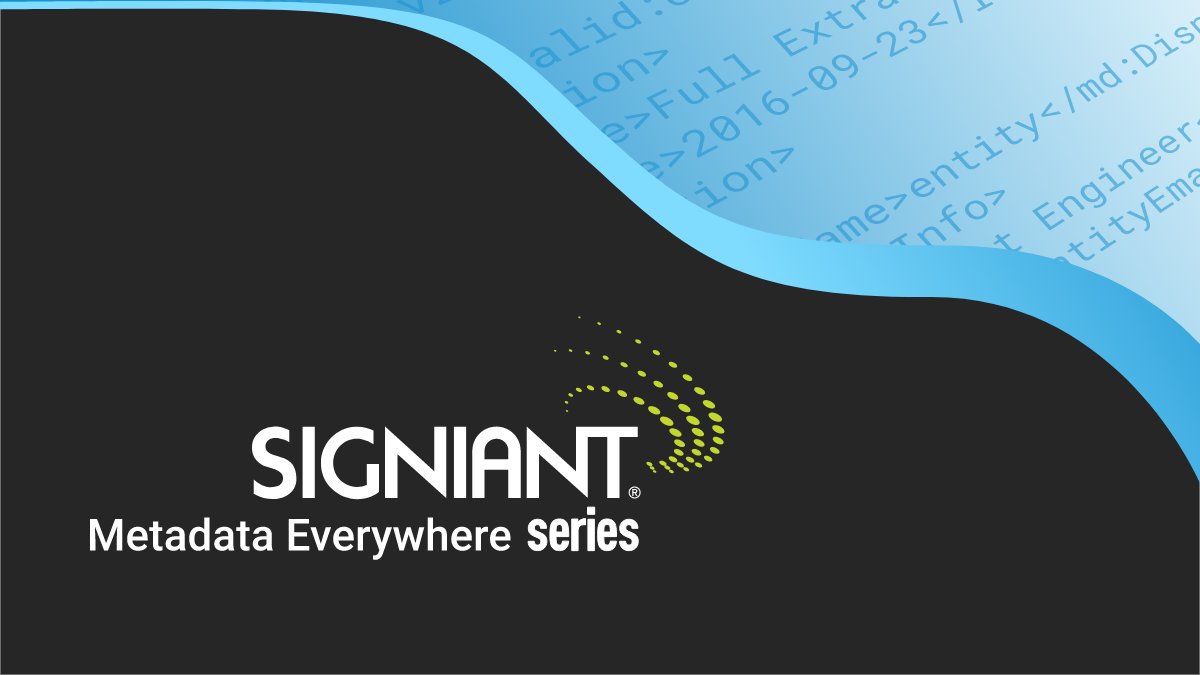 Signiant's tweet photo. Learn how Signiant’s Software-Defined Content Exchange (SDCX) architecture is uniquely positioned to work with #metadata across disparate and distributed storage in the Metadata Everywhere series. Read the first chapter here: https://t.co/ORSdtlgRWU
#SigniantSeries https://t.co/bwsX7h1WTM