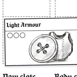 RPG Design Details I Irrationally Love #1:Circles, boxes, diamonds, little dagger hilts. It doesn't matter what or why. It could be a countdown to imminent destruction. I want to fill it in.Examples: Mausritter's usage dots. Brindlewood Bay's clues.