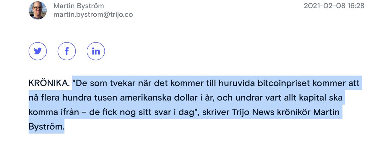 Trijo News krönikörer lovar väldigt mycket. Kanske man ska investera min mormors alla pensionpengar, de här kommer gå jättebra ju!! #trijonews #bitcoin #kryptovaluta