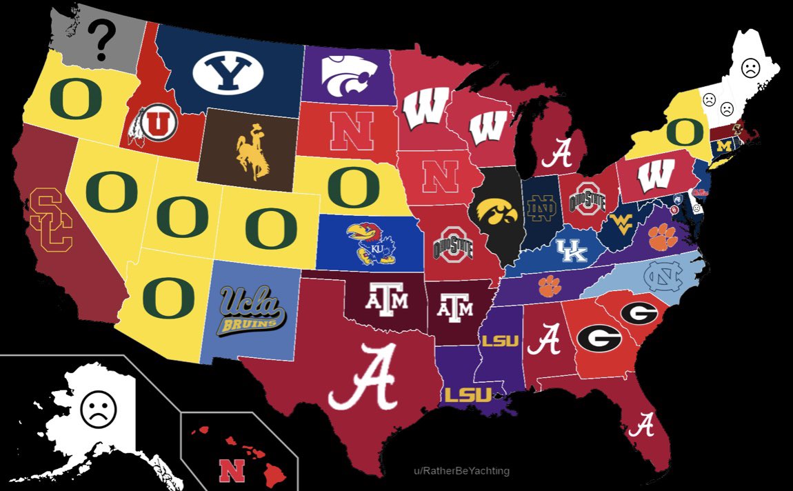 damngreenboard's tweet image. Schools who got the #1 player from according to each state! 🦆🔥#nationalbrand #scoducks @duckscrootin @oregonfootball @CoachDonJ