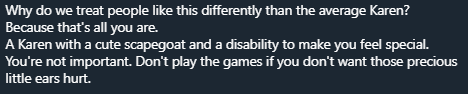 TW ableismThis one is particularly awful, just to warn you.This is what happens when disability is treated as asking for privilege, when actually, we're just asking for something everyone else has access to. That's not privilege.