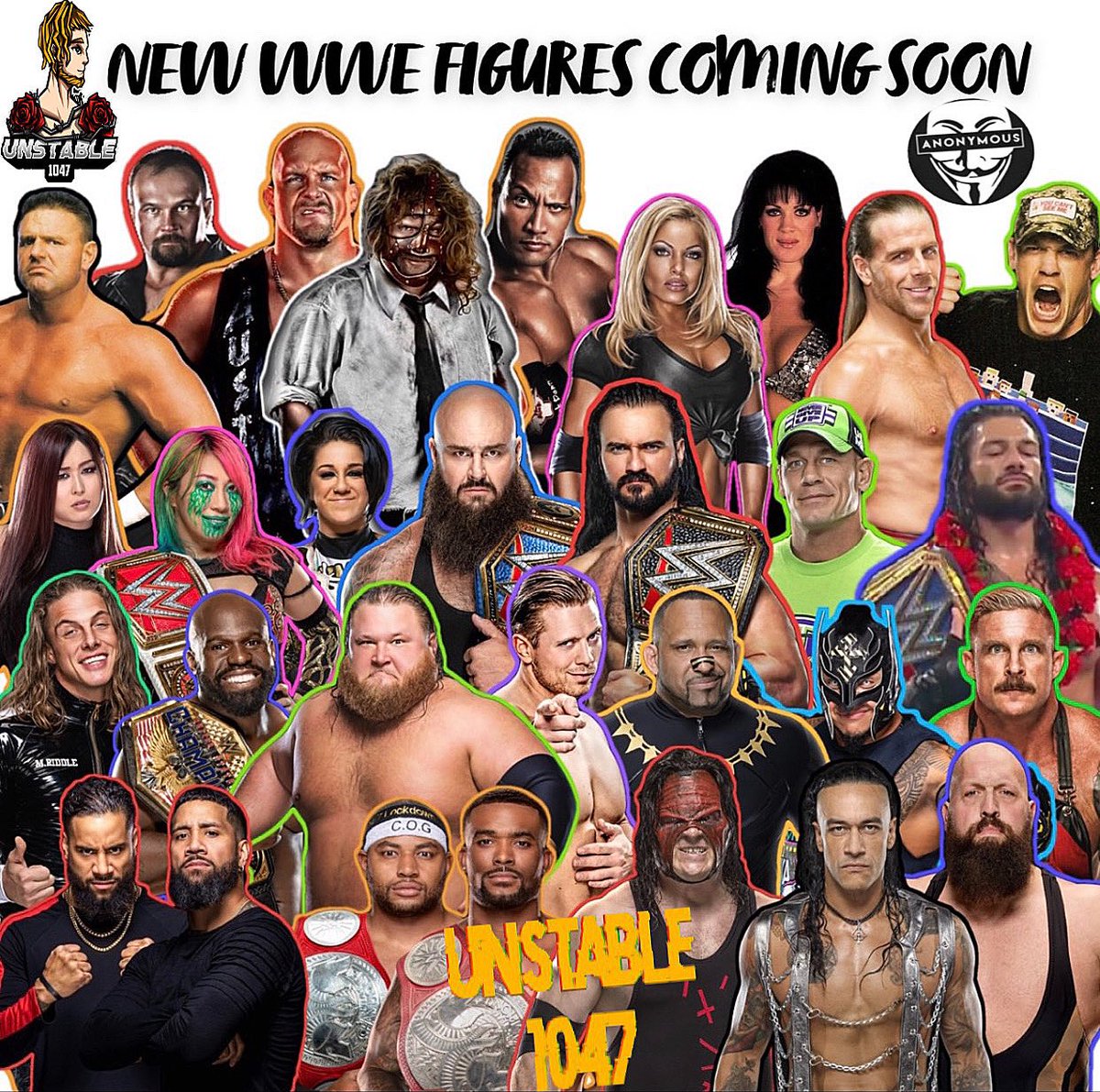 Make sure you guys are subscribed to my YouTube channel Unstable1047. Always post on there first. But here’s some upcoming wwe action figures. Mixture of basics & elites.