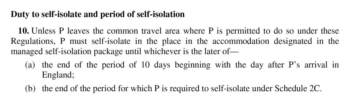 You have to self isolate for 10 days beginning with the day *after* your arrival. So if you get there 12:01 in the morning it's an 11-day isolation