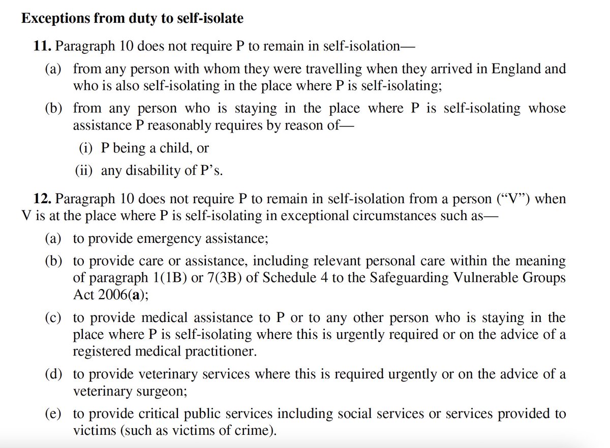 Some sensible enough exceptions to allow people to visit you when in managed self-isolation *cough* detention