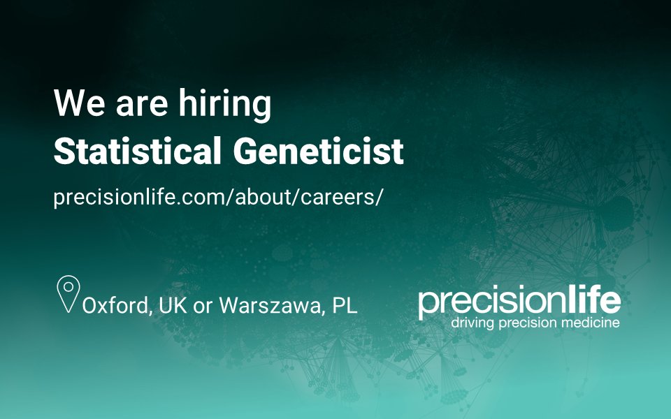 Statistical/Population Geneticist
Salary: £50,000.00 to £60,000.00 /year
Oxford, UK

Help us deliver unparalleled insight into human health.

#HIRINGNOW #precisionlife #PrecisionMedicine #biologyjobs #genomics #genetics #jobs