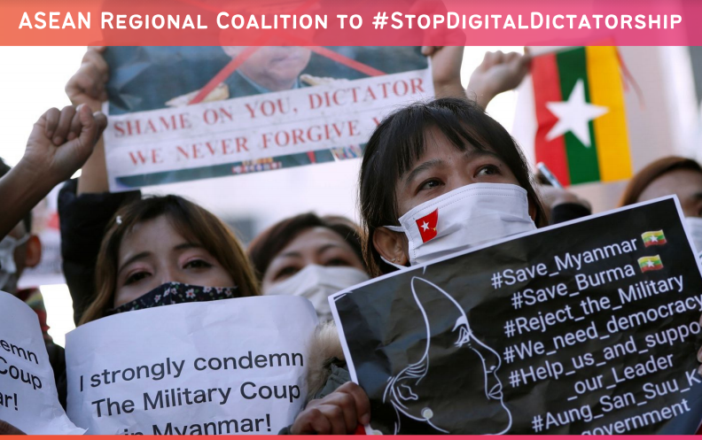 🇲🇲 Several civil society organizations in Southeast Asia call on Myanmar's military to restore the democratic rights and freedoms including digital freedoms of all citizens and netizens ow.ly/DKjY50DySsv <a href="/cchrcambodia/">CCHR Cambodia</a> <a href="/safenetvoice/">SAFEnet | Southeast Asia Freedom of Expression Net</a> <a href="/ManushyaFdn/">Manushya Foundation</a>